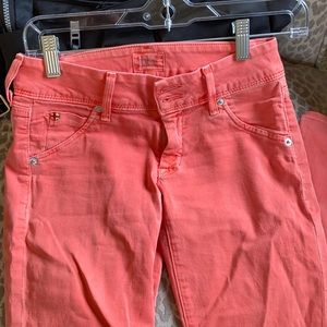 Faded light red Hudson jeans